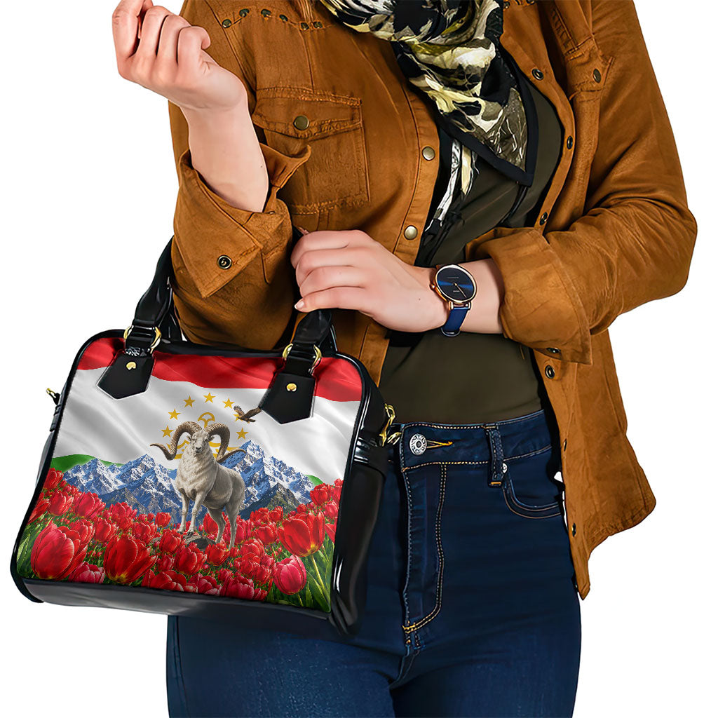 Tajikistan National Pride Shoulder Handbag Ismoil Somoni Monument Marco Polo Sheep Flag