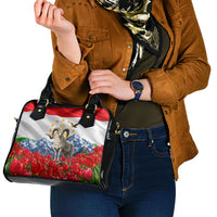 Tajikistan National Pride Shoulder Handbag Ismoil Somoni Monument Marco Polo Sheep Flag