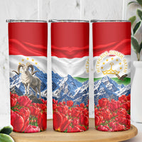 Tajikistan National Pride Skinny Tumbler Ismoil Somoni Monument Marco Polo Sheep Flag