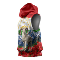 Tajikistan National Pride Sleeveless Hoodie Ismoil Somoni Monument Marco Polo Sheep Flag