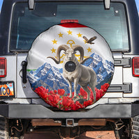 Tajikistan National Pride Spare Tire Cover Ismoil Somoni Monument Marco Polo Sheep Flag