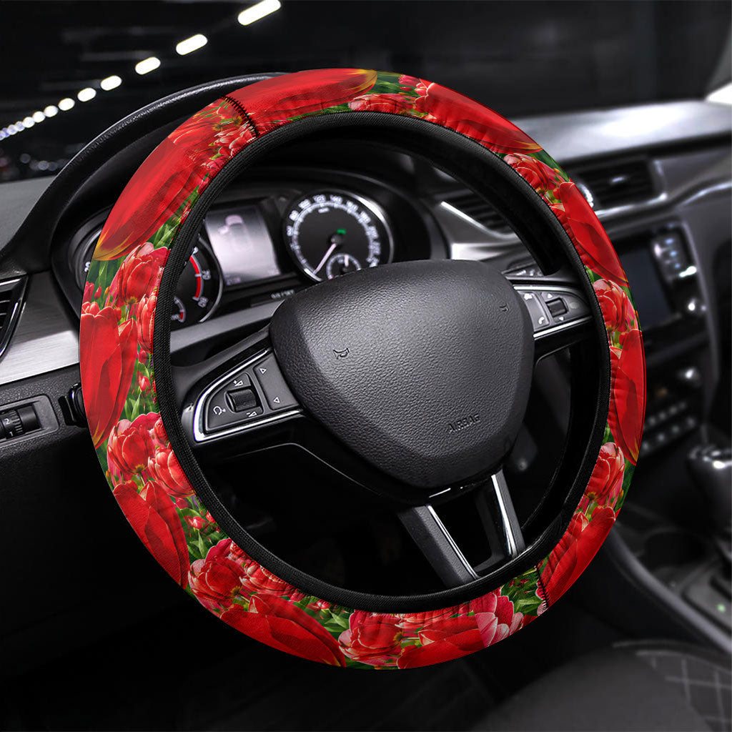Tajikistan National Pride Steering Wheel Cover Ismoil Somoni Monument Marco Polo Sheep Flag