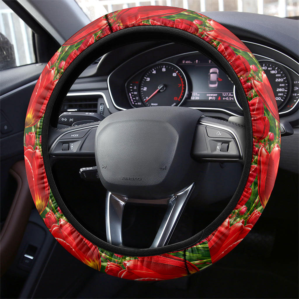 Tajikistan National Pride Steering Wheel Cover Ismoil Somoni Monument Marco Polo Sheep Flag