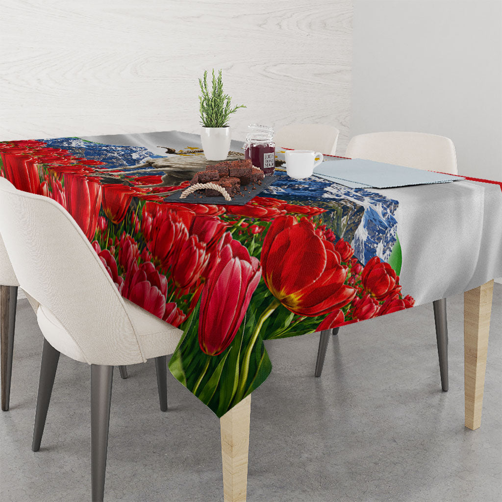 Tajikistan National Pride Tablecloth Ismoil Somoni Monument Marco Polo Sheep Flag