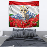 Tajikistan National Pride Tapestry Ismoil Somoni Monument Marco Polo Sheep Flag