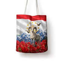 Tajikistan National Pride Tote Bag Ismoil Somoni Monument Marco Polo Sheep Flag
