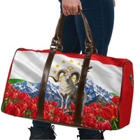 Tajikistan National Pride Travel Bag Ismoil Somoni Monument Marco Polo Sheep Flag