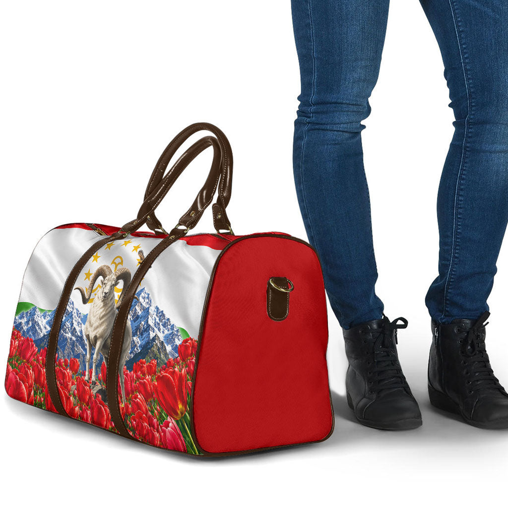 Tajikistan National Pride Travel Bag Ismoil Somoni Monument Marco Polo Sheep Flag