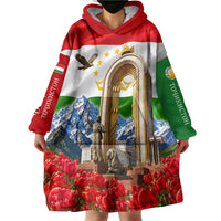 Tajikistan National Pride Wearable Blanket Hoodie Ismoil Somoni Monument Marco Polo Sheep Flag