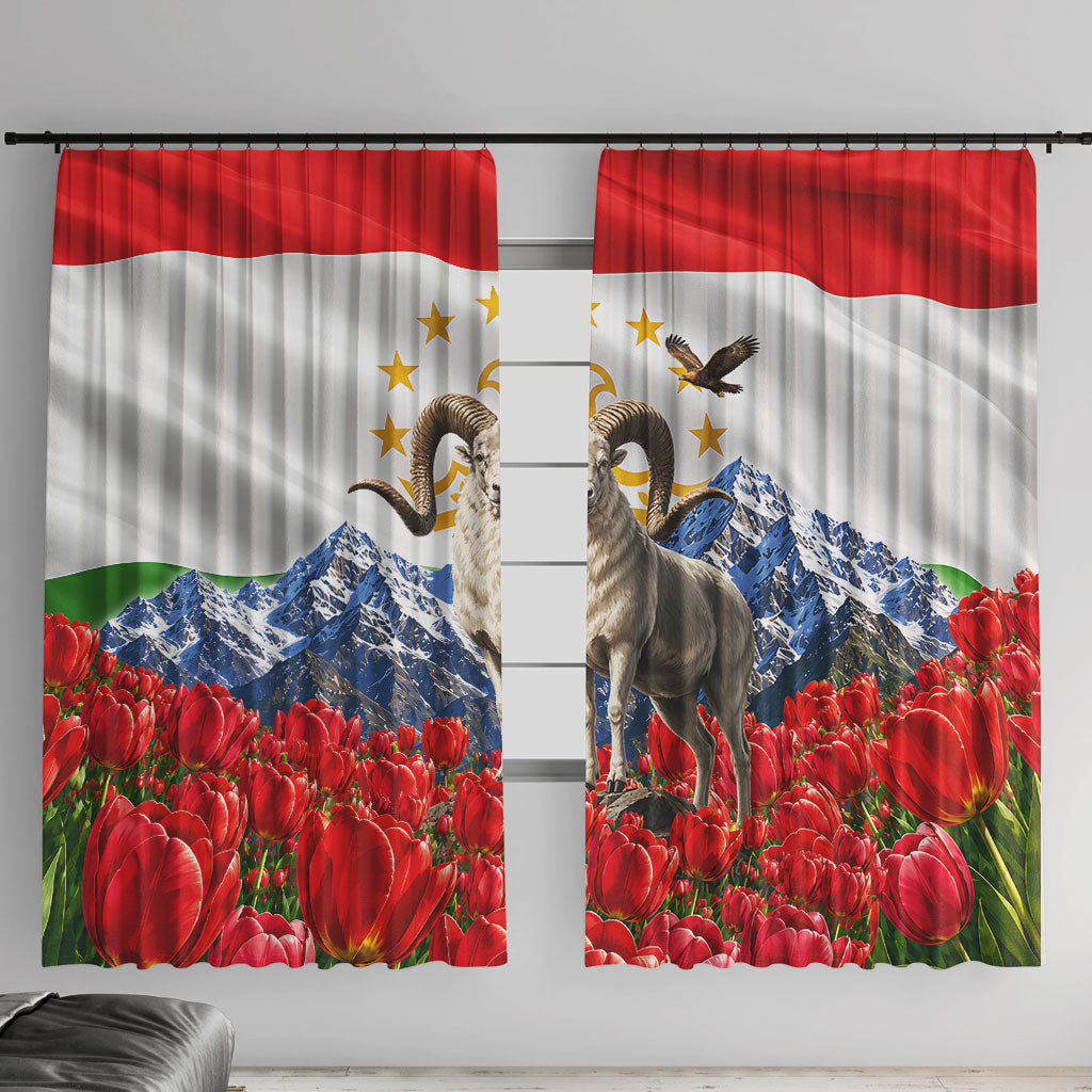 Tajikistan National Pride Window Curtain Ismoil Somoni Monument Marco Polo Sheep Flag
