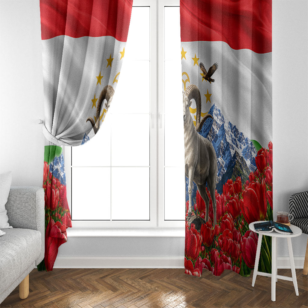 Tajikistan National Pride Window Curtain Ismoil Somoni Monument Marco Polo Sheep Flag