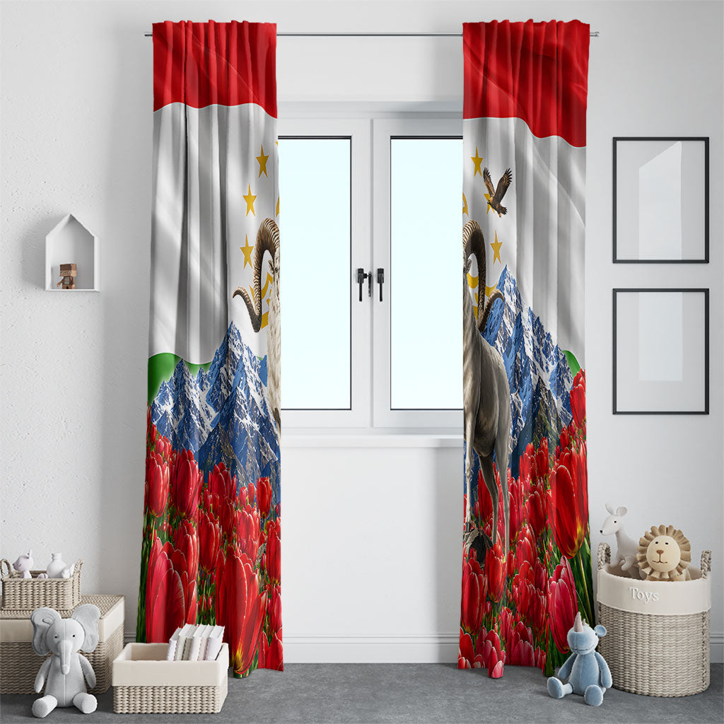 Tajikistan National Pride Window Curtain Ismoil Somoni Monument Marco Polo Sheep Flag