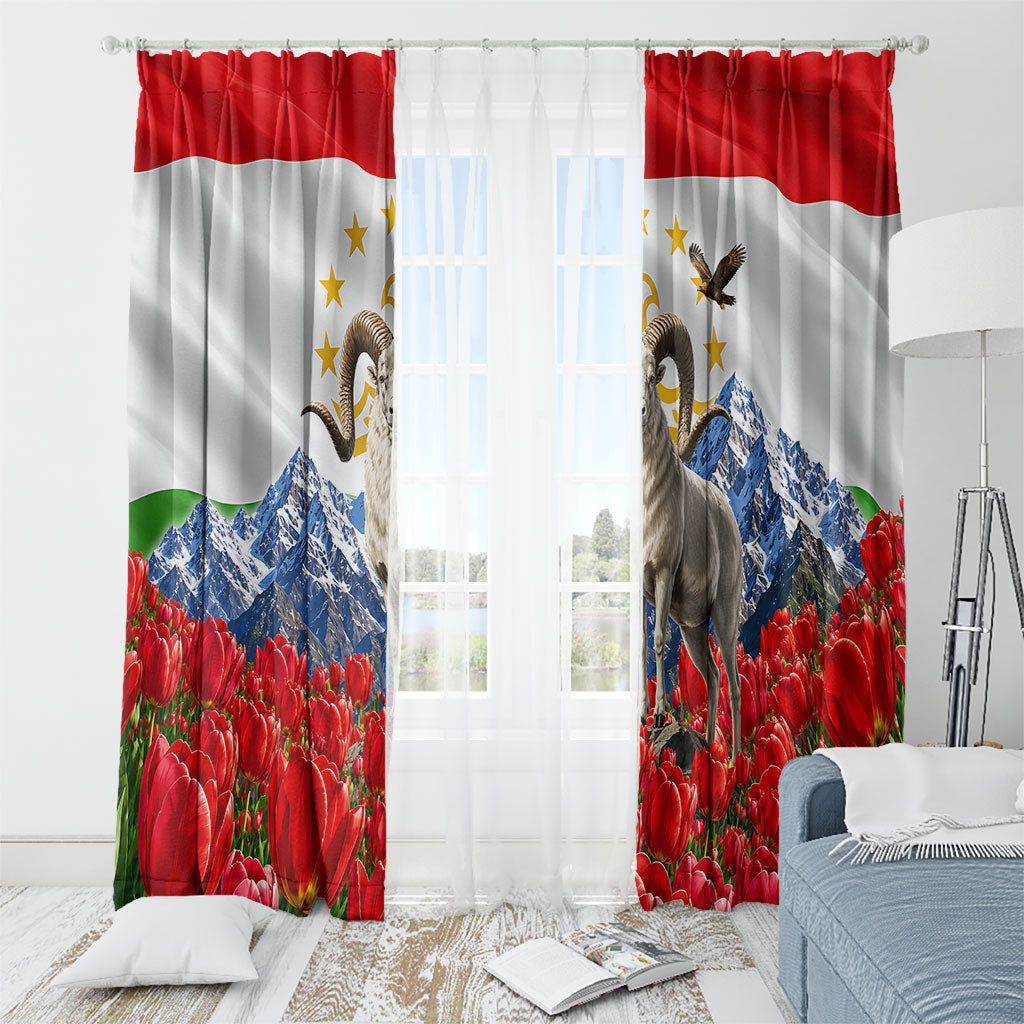 Tajikistan National Pride Window Curtain Ismoil Somoni Monument Marco Polo Sheep Flag
