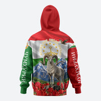 Tajikistan National Pride Zip Hoodie Ismoil Somoni Monument Marco Polo Sheep Flag