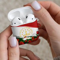 Tajikistan Independence Day AirPods Case Ismoil Somoni Monument Flag Map Red Tulips