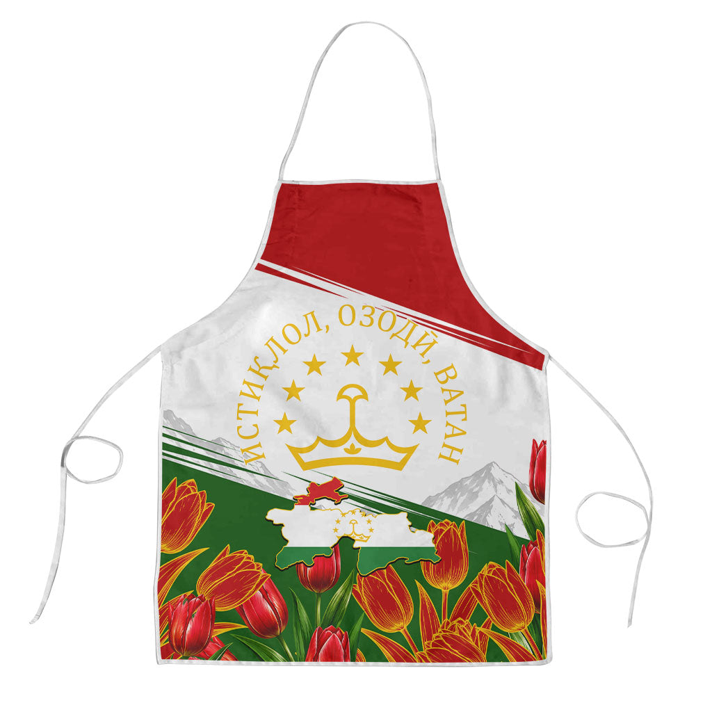 Tajikistan Independence Day Apron Ismoil Somoni Monument Flag Map Red Tulips