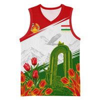Tajikistan Independence Day Basketball Jersey Ismoil Somoni Monument Flag Map Red Tulips
