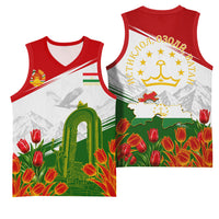 Tajikistan Independence Day Basketball Jersey Ismoil Somoni Monument Flag Map Red Tulips