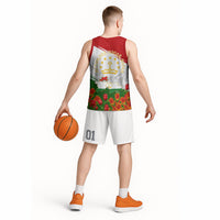Tajikistan Independence Day Basketball Jersey Ismoil Somoni Monument Flag Map Red Tulips