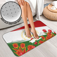 Tajikistan Independence Day Bathroom Set Ismoil Somoni Monument Flag Map Red Tulips