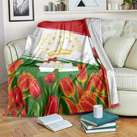 Tajikistan Independence Day Blanket Ismoil Somoni Monument Flag Map Red Tulips
