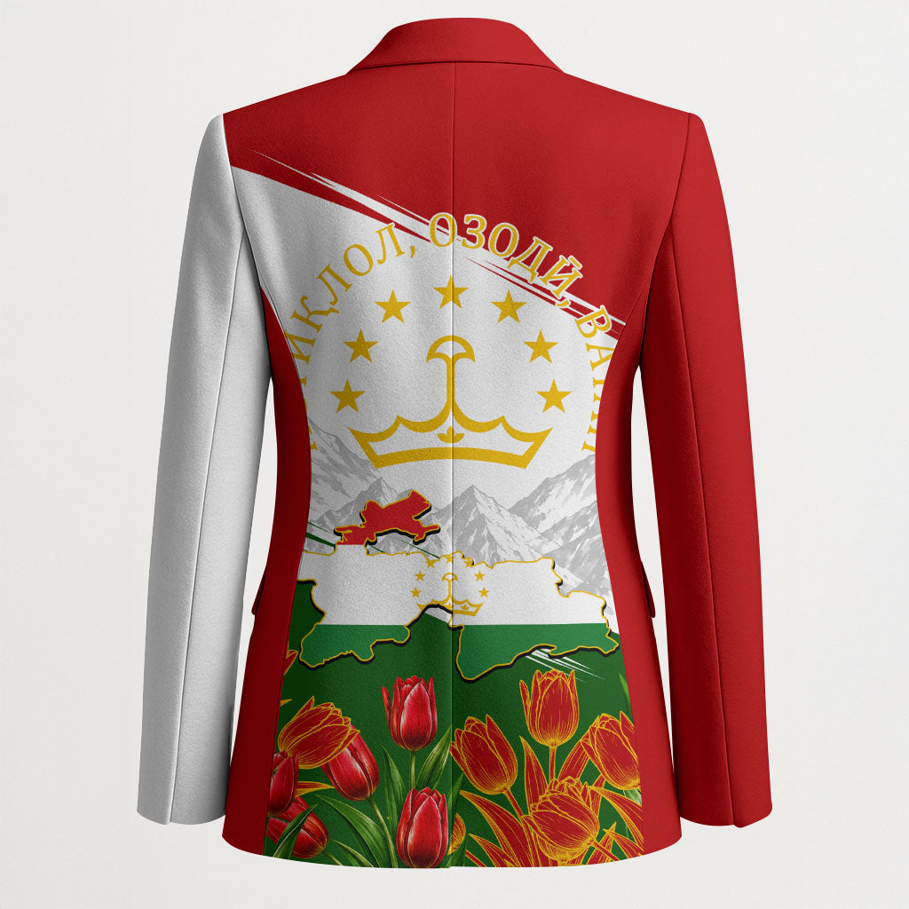 Tajikistan Independence Day Blazer Ismoil Somoni Monument Flag Map Red Tulips