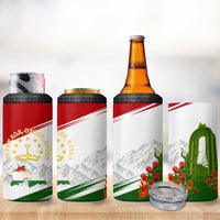 Tajikistan Independence Day 4 in 1 Can Cooler Tumbler Ismoil Somoni Monument Flag Map Red Tulips
