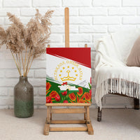 Tajikistan Independence Day Canvas Wall Art Ismoil Somoni Monument Flag Map Red Tulips