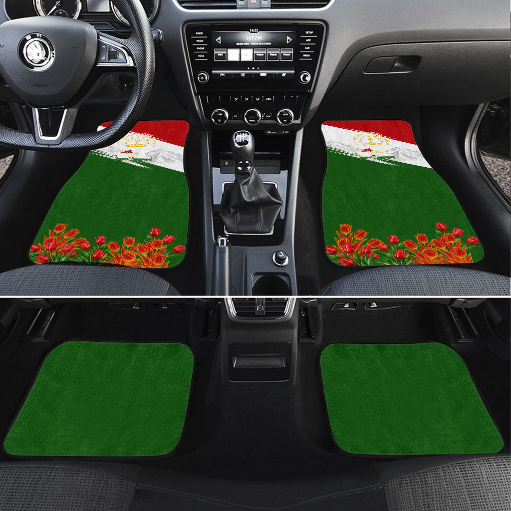 Tajikistan Independence Day Car Mats Ismoil Somoni Monument Flag Map Red Tulips