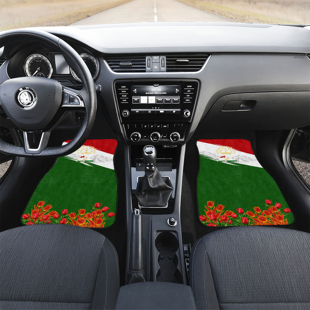 Tajikistan Independence Day Car Mats Ismoil Somoni Monument Flag Map Red Tulips
