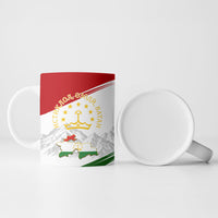 Tajikistan Independence Day Ceramic Mug Ismoil Somoni Monument Flag Map Red Tulips