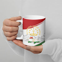 Tajikistan Independence Day Ceramic Mug Ismoil Somoni Monument Flag Map Red Tulips