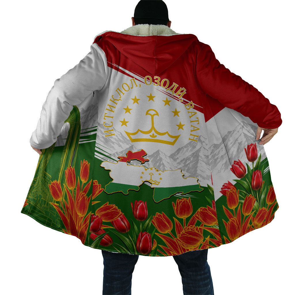 Tajikistan Independence Day Cloak Ismoil Somoni Monument Flag Map Red Tulips