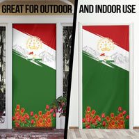 Tajikistan Independence Day Door Cover Ismoil Somoni Monument Flag Map Red Tulips