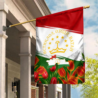 Tajikistan Independence Day Garden Flag Ismoil Somoni Monument Flag Map Red Tulips