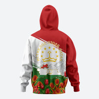 Tajikistan Independence Day Hoodie Ismoil Somoni Monument Flag Map Red Tulips