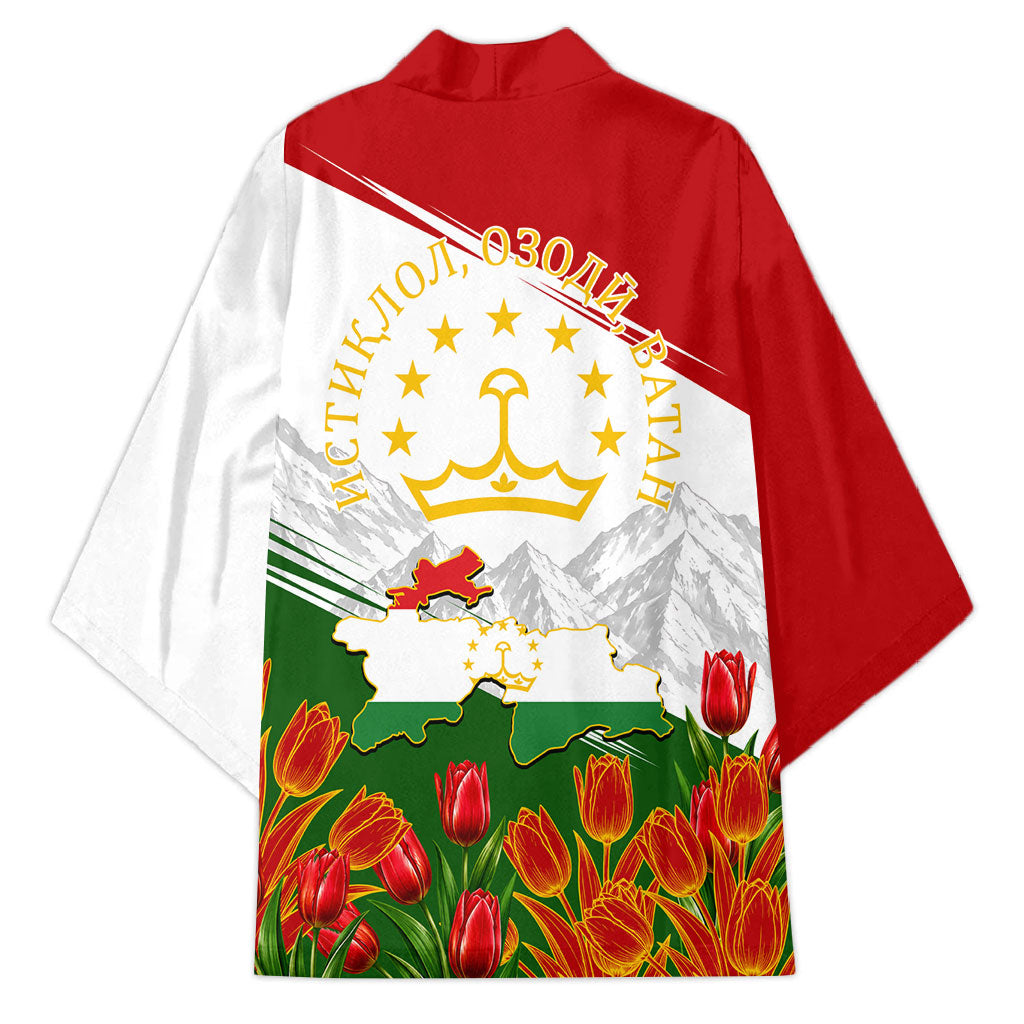 Tajikistan Independence Day Kimono Ismoil Somoni Monument Flag Map Red Tulips