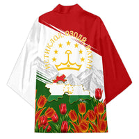 Tajikistan Independence Day Kimono Ismoil Somoni Monument Flag Map Red Tulips