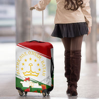 Tajikistan Independence Day Luggage Cover Ismoil Somoni Monument Flag Map Red Tulips