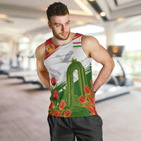 Tajikistan Independence Day Men Tank Top Ismoil Somoni Monument Flag Map Red Tulips