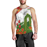 Tajikistan Independence Day Men Tank Top Ismoil Somoni Monument Flag Map Red Tulips