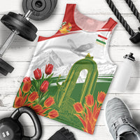 Tajikistan Independence Day Men Tank Top Ismoil Somoni Monument Flag Map Red Tulips