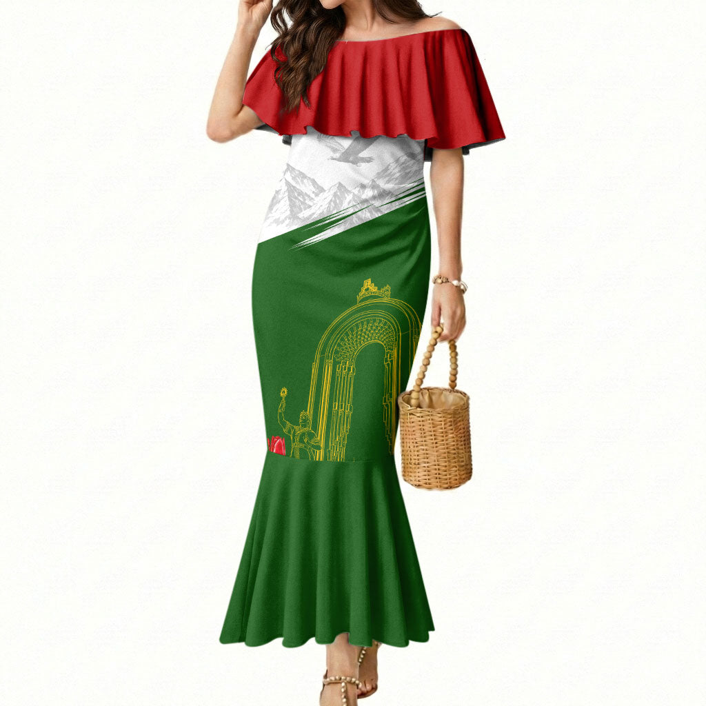 Tajikistan Independence Day Mermaid Dress Ismoil Somoni Monument Flag Map Red Tulips