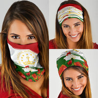 Tajikistan Independence Day Neck Gaiter Ismoil Somoni Monument Flag Map Red Tulips