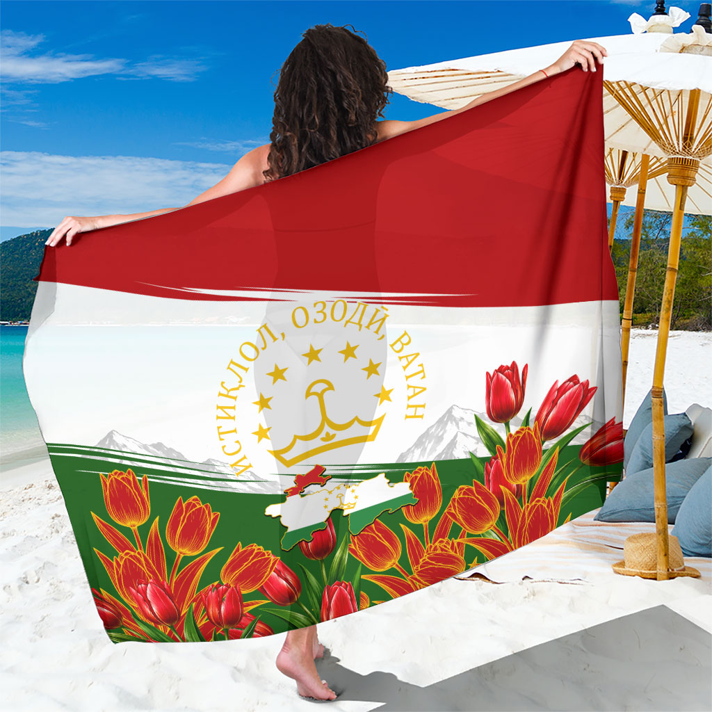 Tajikistan Independence Day Sarong Ismoil Somoni Monument Flag Map Red Tulips
