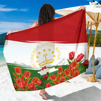 Tajikistan Independence Day Sarong Ismoil Somoni Monument Flag Map Red Tulips