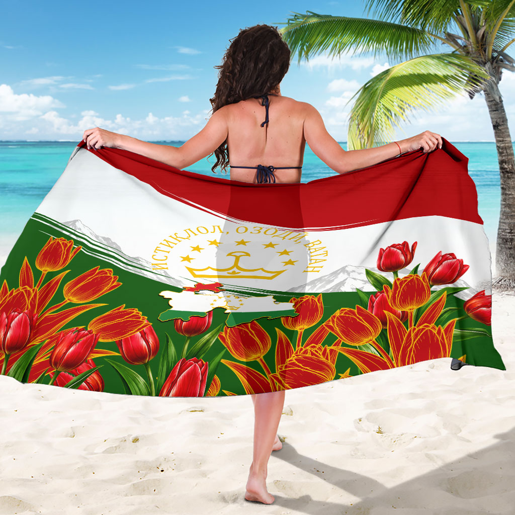 Tajikistan Independence Day Sarong Ismoil Somoni Monument Flag Map Red Tulips