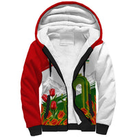 Tajikistan Independence Day Sherpa Hoodie Ismoil Somoni Monument Flag Map Red Tulips