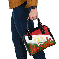 Tajikistan Independence Day Shoulder Handbag Ismoil Somoni Monument Flag Map Red Tulips