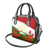 Tajikistan Independence Day Shoulder Handbag Ismoil Somoni Monument Flag Map Red Tulips